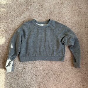American Apparel Gray Flex Fleece Cropped Sweatshirt
